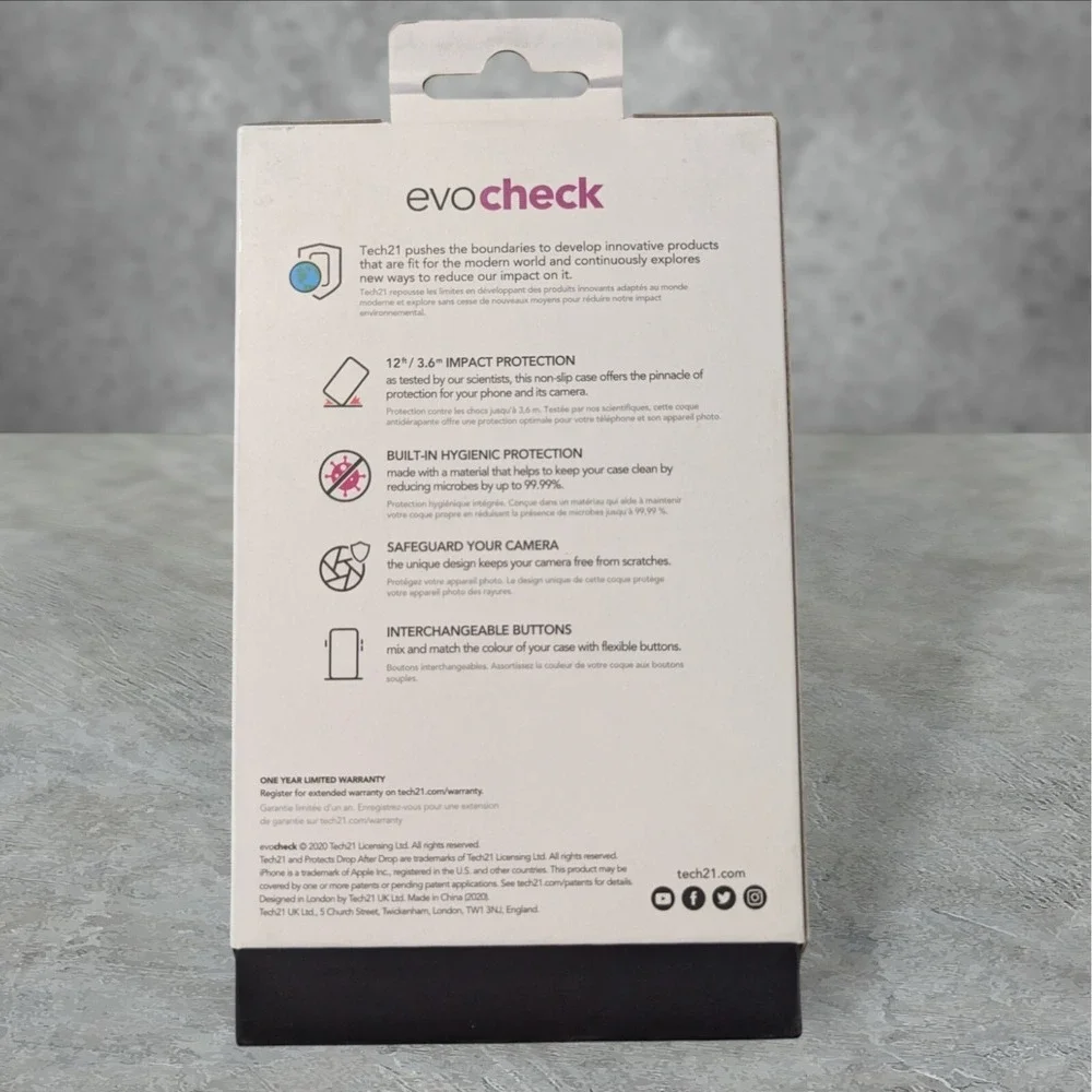 A4. Tech21 Evo Check Case for Apple iPhone 2020 (12 Mini) Purple See Description